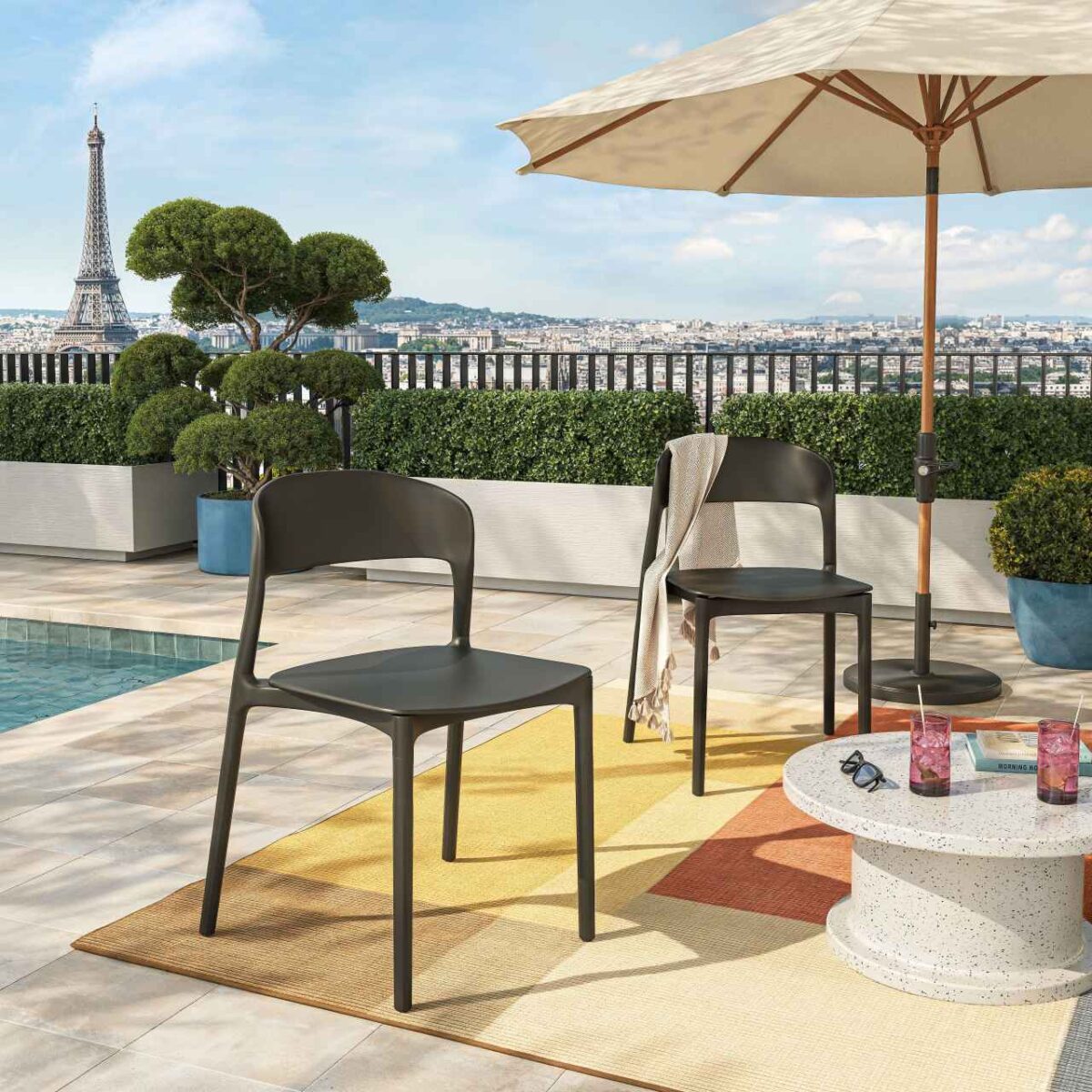 FARAYA καρέκλα από πολυπροπυλένιο - Ανθρακί- Σχεδιασμός: Favaretto & Partners - Image 2