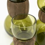 VERRA S - green βάζο με λεπτομέρεια από ξύλο - 16,3x16,3x23,5 cm - Image 2