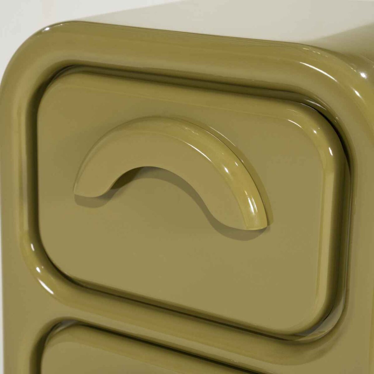 GUBBY bedside table green lacquer 2 drawers 40.5x31.5x58 cm - Image 3