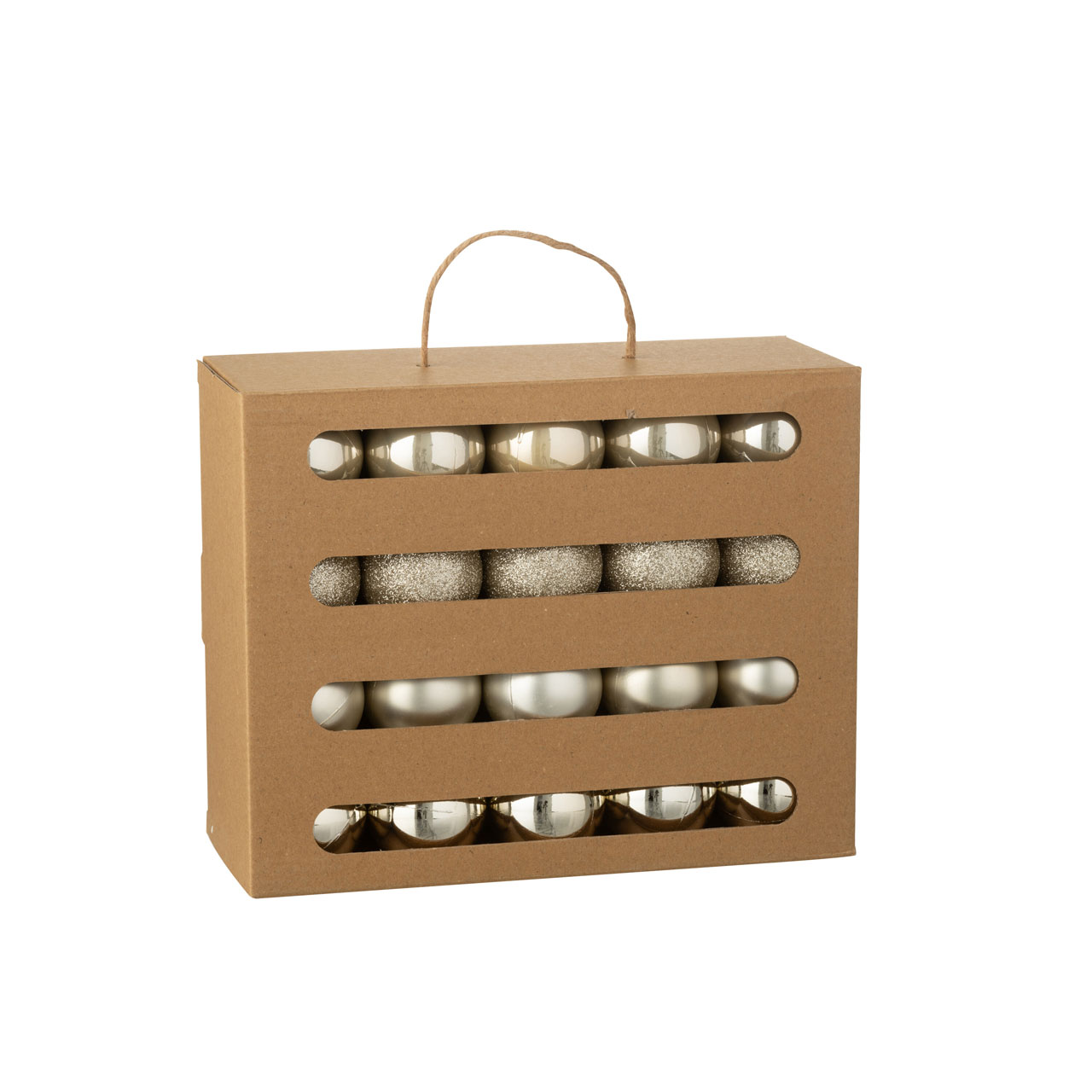 59878 JOLIPA SET 40PCS hanging plastic balls beige - Image 1