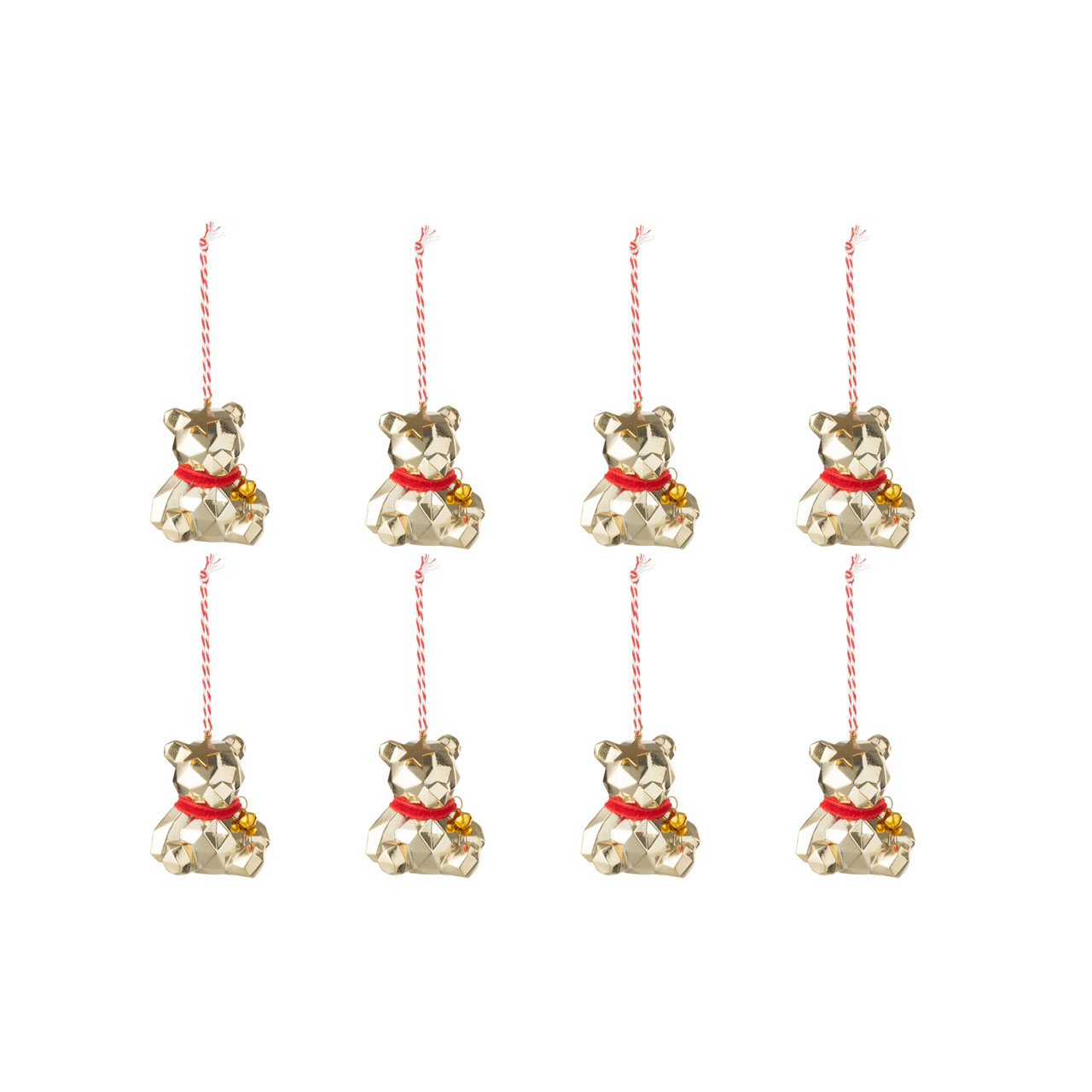 59908 BEAR SET plastic teddy bear pendant gold/red - Image 1