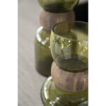 VERRA S - green βάζο με λεπτομέρεια από ξύλο - 16,3x16,3x23,5 cm - Image 3