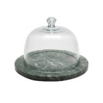 RAISON μαρμάρινος δίσκος με καμπάνα από γυαλί H28.5  D22.5 cm