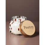 CANDLE λευκό κερί σε γυάλινο βάζο χαραγμένο καπάκι Poetry H9  D12 cm - Image 2