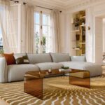 TASILAK Ορθογώνιο τραπεζάκι σαλονιού από γυαλί - Καστανό κεχριμπαρένιο - Image 2