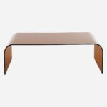 TASILAK Ορθογώνιο τραπεζάκι σαλονιού από γυαλί - Καστανό κεχριμπαρένιο