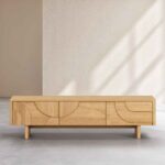 Milord Έπιπλο τηλεόρασης με 3 συρτάρια από δρυ - Φυσικό - Σχεδιασμός: Helena Pille