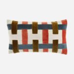 BERTIN Μαξιλάρι από λινό και βαμβάκι - 30 x 50 cm - Μπρονζέ και βαθύ μπλε - Σχεδιασμός: Floriane Jacques