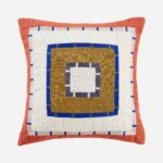 BILLIE Μαξιλάρι από λινό - 45 x 45 cm - Μπρονζέ και μπορντό - Σχεδιασμός: Floriane Jacques