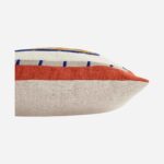 BILLIE Μαξιλάρι από λινό - 45 x 45 cm - Μπρονζέ και μπορντό - Σχεδιασμός: Floriane Jacques - Image 4