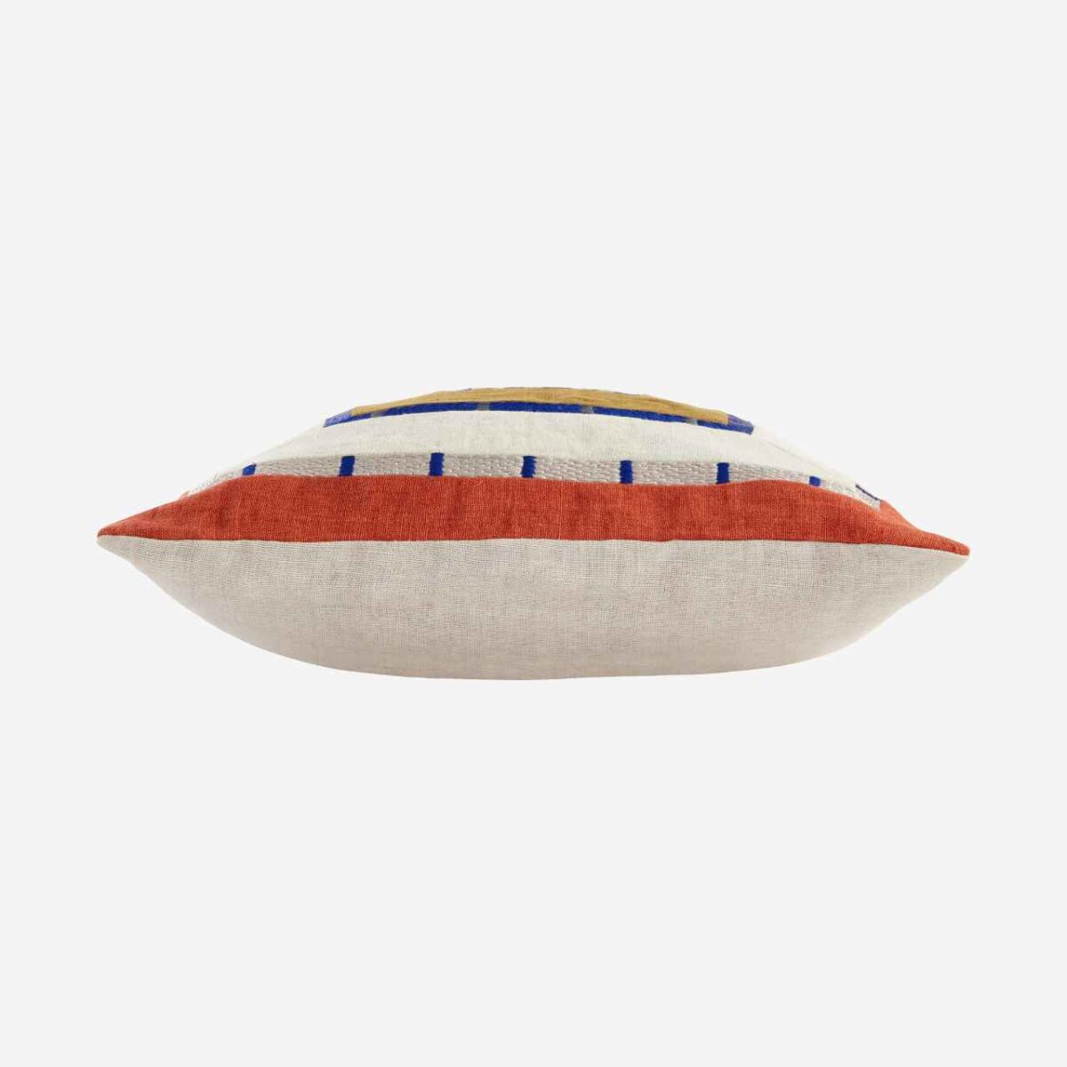 BILLIE Μαξιλάρι από λινό - 45 x 45 cm - Μπρονζέ και μπορντό - Σχεδιασμός: Floriane Jacques - Image 10