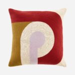 BONNIE Μαξιλάρι από λινό - 45 x 45 cm - Μπρονζέ, μπορντό και λιλά - Σχεδιασμός: Floriane Jacques