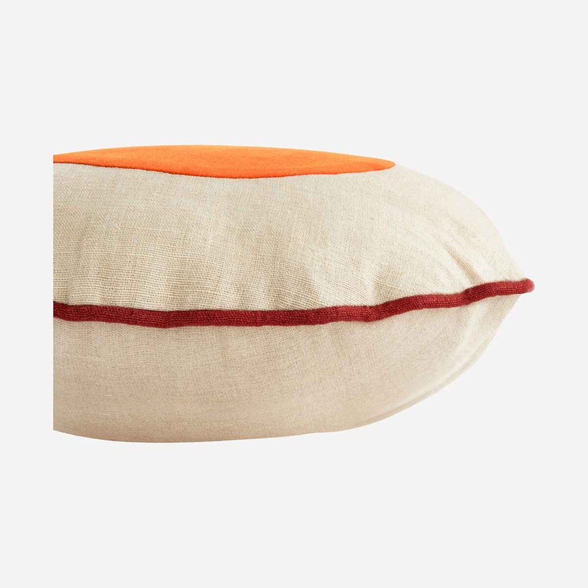 BERENICE Μαξιλάρι από λινό και βαμβάκι - 40 cm - Μπεζ και πορτοκαλί - Σχεδιασμός: Floriane Jacques - Image 3