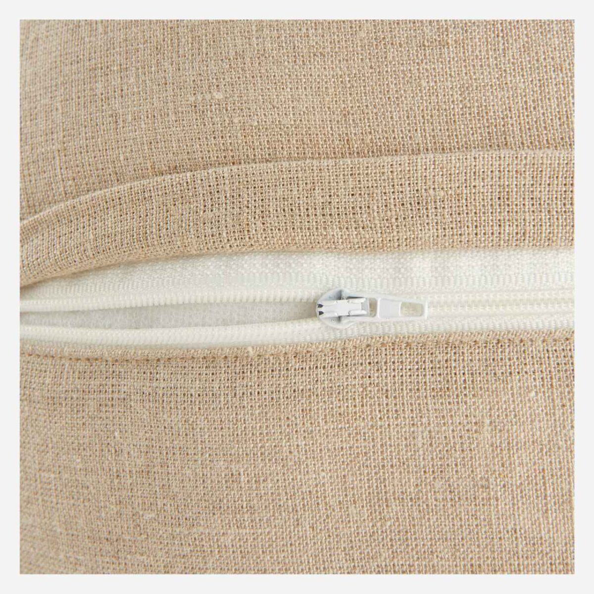 BERENICE Μαξιλάρι από λινό και βαμβάκι - 40 cm - Μπεζ και πορτοκαλί - Σχεδιασμός: Floriane Jacques - Image 5