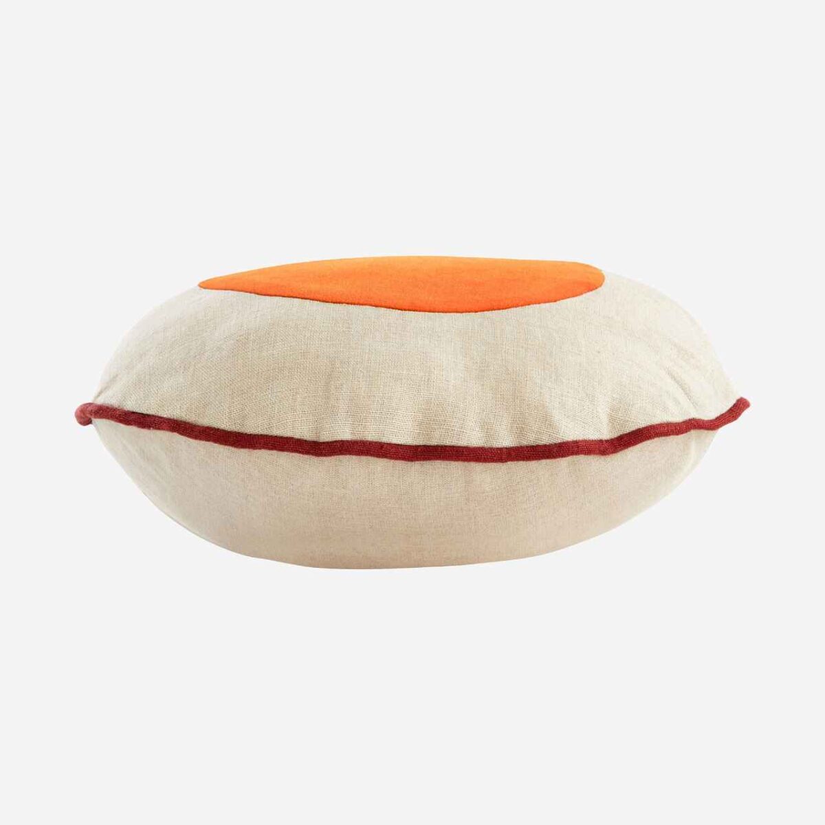 BERENICE Μαξιλάρι από λινό και βαμβάκι - 40 cm - Μπεζ και πορτοκαλί - Σχεδιασμός: Floriane Jacques - Image 8