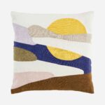 AZELIE Μαξιλάρι από λινό - 45 x 45 cm - Πράσινο χακί και μπλε - Σχεδιασμός: Floriane Jacques