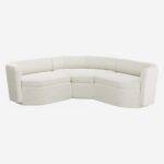 UMBERTO Μεγάλος αρθρωτός συμμετρικός γωνιακός καναπές σε ύφασμα - Λευκό αλάβαστρο