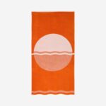 CLARISSE Βαμβακερή πετσέτα θαλάσσης - 90 x 180 εκ. - Μανταρινί - Σχεδιασμός από την Floriane Jacques