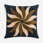 CARMEN Κεντημένο λινό μαξιλάρι - 45 x 45 εκ. - Μπλε  - Σχεδιασμός από Floriane Jacques