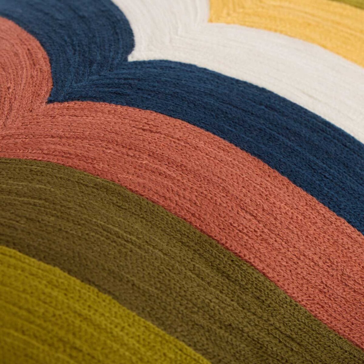 CASTILE Κεντημένο μαξιλάρι από λινό και βαμβάκι - 30 x 70 εκ. - Πράσινο, μπρονζέ και κίτρινο - Σχεδιασμός από την Floriane Jacques - Image 4