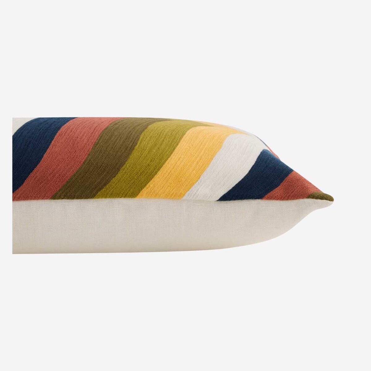 CASTILE Κεντημένο μαξιλάρι από λινό και βαμβάκι - 30 x 70 εκ. - Πράσινο, μπρονζέ και κίτρινο - Σχεδιασμός από την Floriane Jacques - Image 5