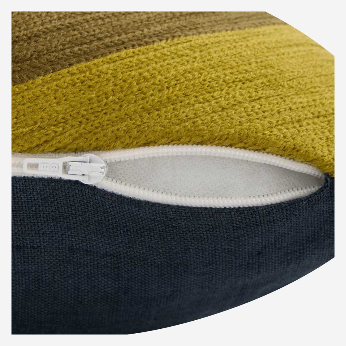 CLARISSE Μαξιλάρι από λινό και βαμβάκι - 30 x 50 εκ. - Χάλκινο, μπλε και ροζ - Σχεδιασμός από την Floriane Jacques - Image 4