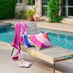 CLARISSE Αδιάβροχο και ανθεκτικό στην υπεριώδη ακτινοβολία μαξιλάρι εξωτερικού χώρου - 50 x 50 cm - Ροζ και Χάλκινο - Σχεδιασμός από την Floriane Jacques - Image 2