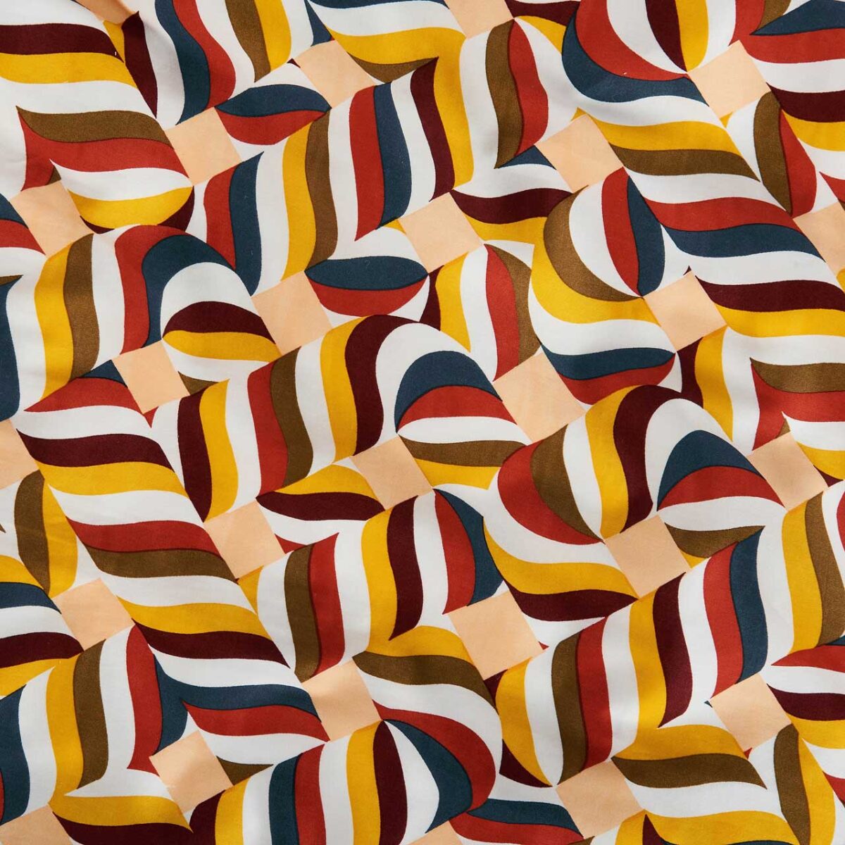 CLAUDIA Σετ κλινοσκεπασμάτων διπλής όψης από σατέν οργανικού βαμβακιού - 240 x 220 εκ. - Μπλε και μπορντό - Σχεδιασμός από την Floriane Jacques - Image 4