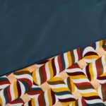 CLAUDIA Σετ κλινοσκεπασμάτων διπλής όψης από σατέν οργανικού βαμβακιού - 240 x 220 εκ. - Μπλε και μπορντό - Σχεδιασμός από την Floriane Jacques - Image 7