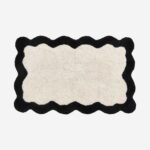 NAHIA χαλάκι μπάνιου από φυσικό βαμβάκι - 1200 g/m² μαύρο εκρού 50*80