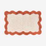 NAHIA χαλάκι μπάνιου από φυσικό βαμβάκι - 1200 g/m² εκρού terracotta 50*80