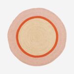 CLARISSE Χαλί Γιούτα Φυσικό / Ανοιχτό Ροζ / Πορτοκαλί D150