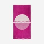 CLARISSE Βαμβακερή πετσέτα θαλάσσης - 90 x 180 εκ. - Φούξια - Σχεδιασμός από Floriane Jacques