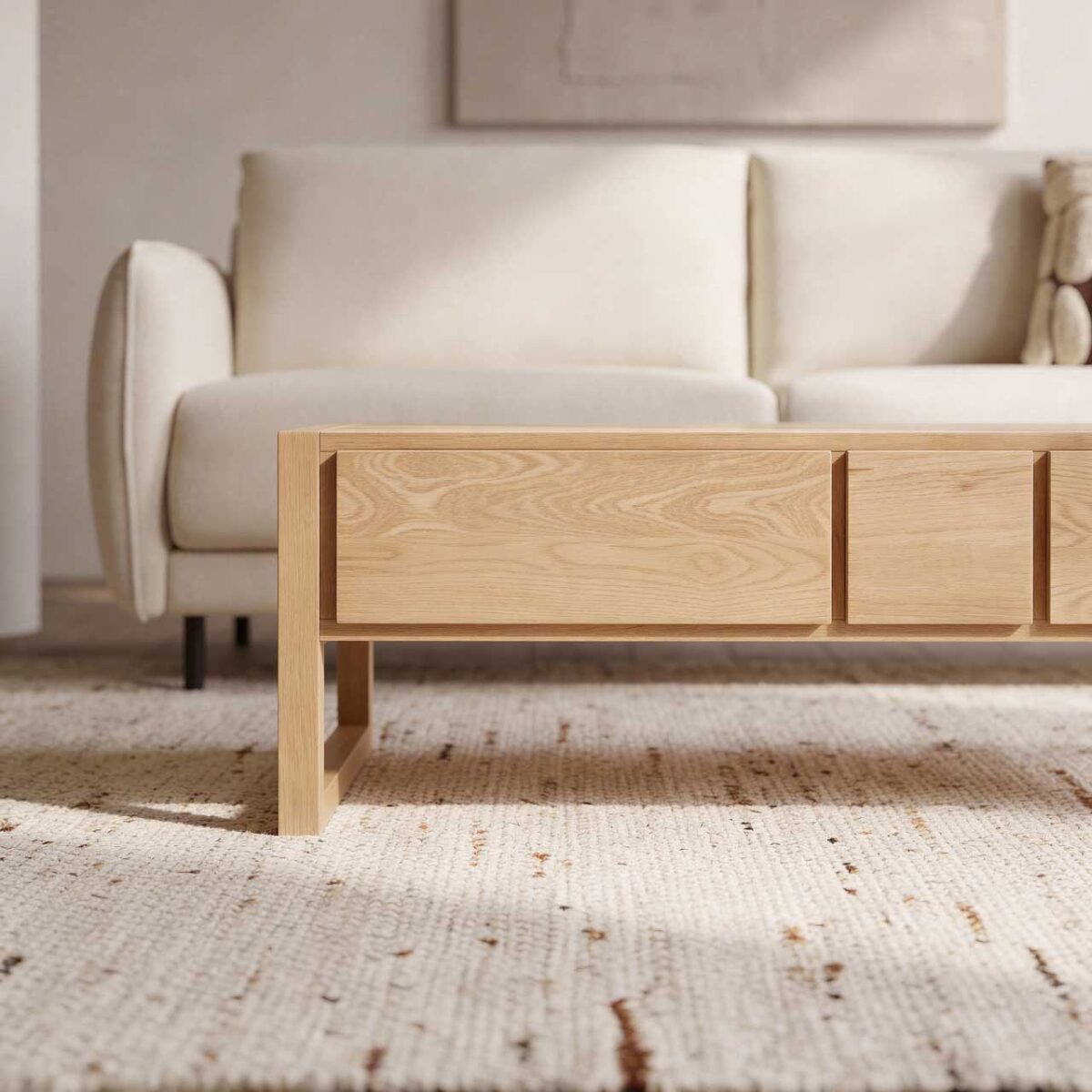 HANITA Τραπεζάκι σαλονιού με 6 συρτάρια από δρυ - Φυσικό - Σχεδιασμός: Bethan Gray - Image 5