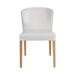 VALENTINA Καρέκλα με λευκό δέρμα PU και δρύινα πόδια - Image 2