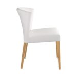 VALENTINA Καρέκλα με λευκό δέρμα PU και δρύινα πόδια - Image 3