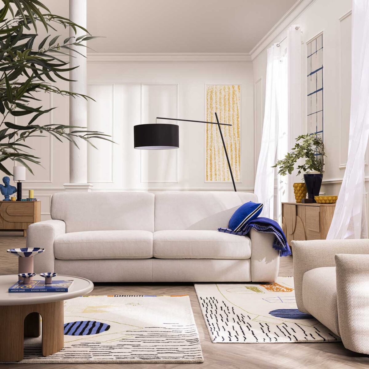 FARO Καναπές-κρεβάτι 3 θέσεων - Κρεβάτι 160 cm - Στρώμα 16 cm - Ύφασμα Atrani Γκρι ανοιχτό - Image 6