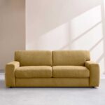 FARO Καναπές-κρεβάτι 2 θέσεων - Κρεβάτι 140 cm - Στρώμα 16 cm - Ύφασμα Atrani Μουσταρδί κίτρινο