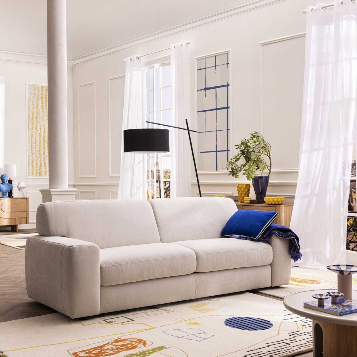 FARO Καναπές-κρεβάτι 3 θέσεων - Κρεβάτι 160 cm - Στρώμα 16 cm - Ύφασμα Atrani Πράσινο έλατο - Image 6