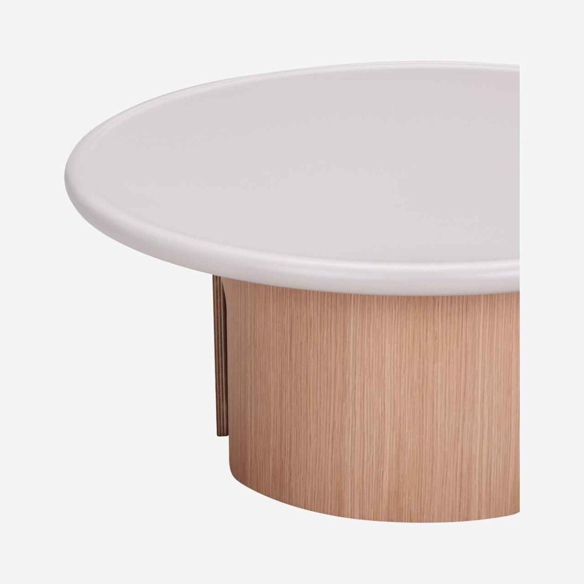 PIMODA Στρογγυλό τραπεζάκι σαλονιού με ματ φινίρισμα - 80 εκ. – Κρεμ - Image 3