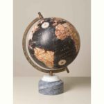 MAPPEMONDE Μαύρος παγκόσμιος χάρτης πάνω σε βάση από γκρι και λευκό μάρμαρο - Image 2