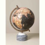 MAPPEMONDE Μαύρος παγκόσμιος χάρτης πάνω σε βάση από γκρι και λευκό μάρμαρο - Image 3