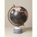 MAPPEMONDE Μαύρος παγκόσμιος χάρτης πάνω σε βάση από γκρι και λευκό μάρμαρο - Image 5