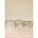 VARIABLE SET/3 γυάλινα βοηθητικά τραπεζάκια Μ41.5*Β41.5 - Image 4