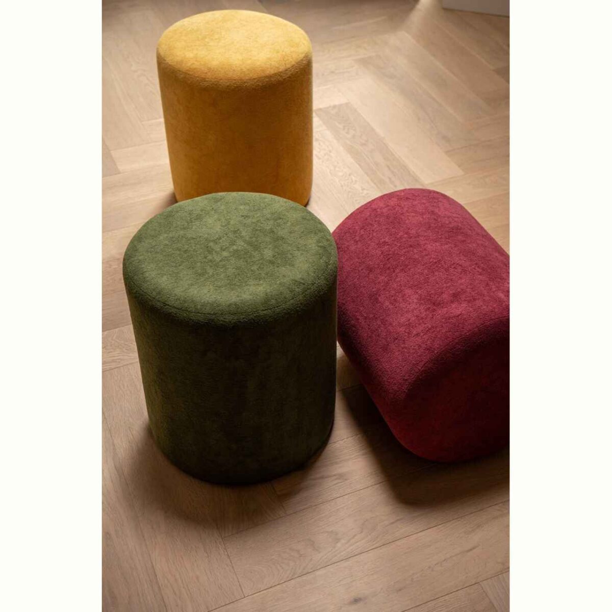 Pouffe  υφασμάτινο πουφ πράσινο 36*36*41 - Image 4