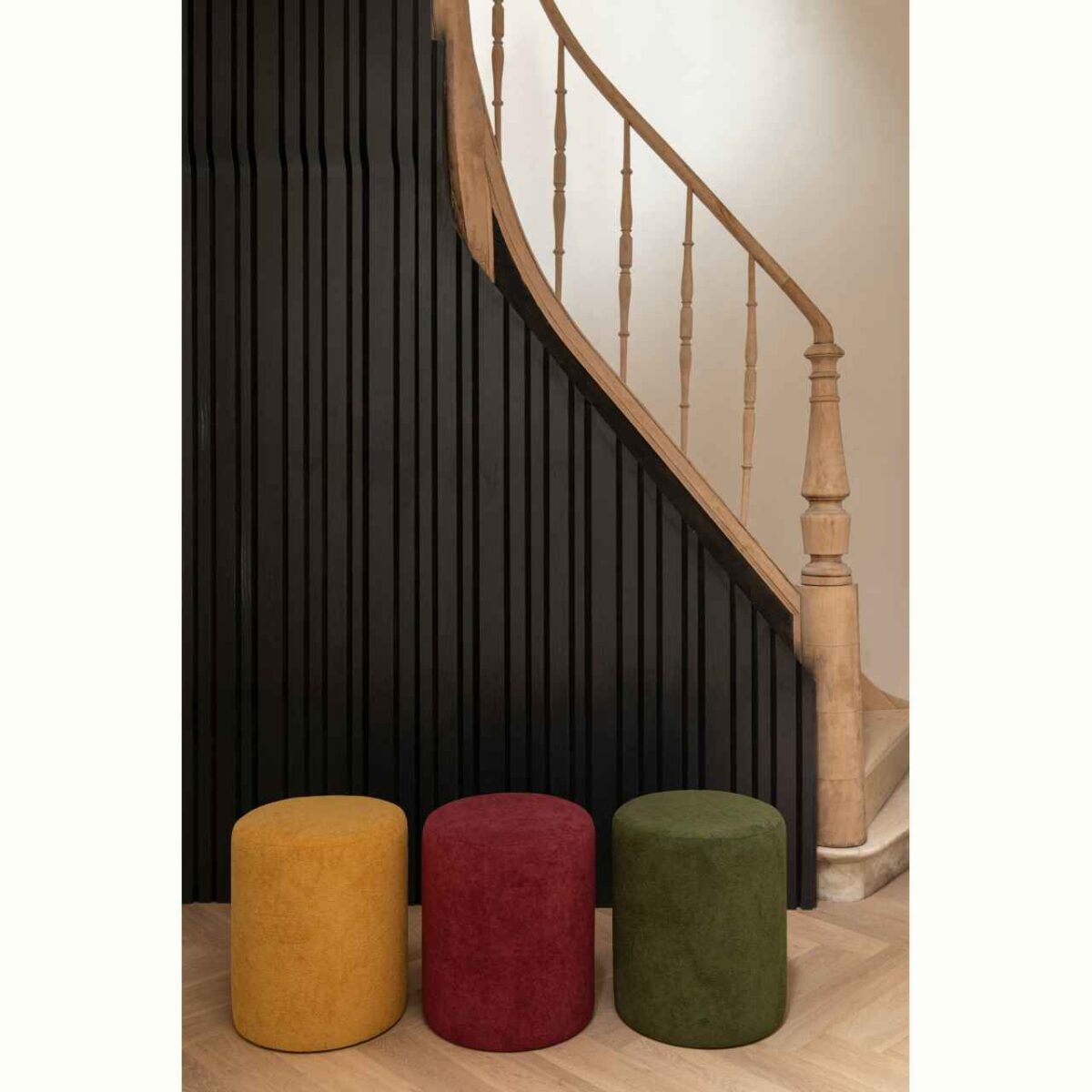 Pouffe  υφασμάτινο πουφ πράσινο 36*36*41 - Image 5