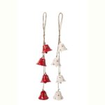 Bells κρεμαστή γιρλάντα με καμπάνες λευκό/κόκκινο 45*5*5