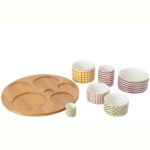 COLORS set/6 μπωλ ορεκτικών stoneware σε ξύλινη βάση - Image 2
