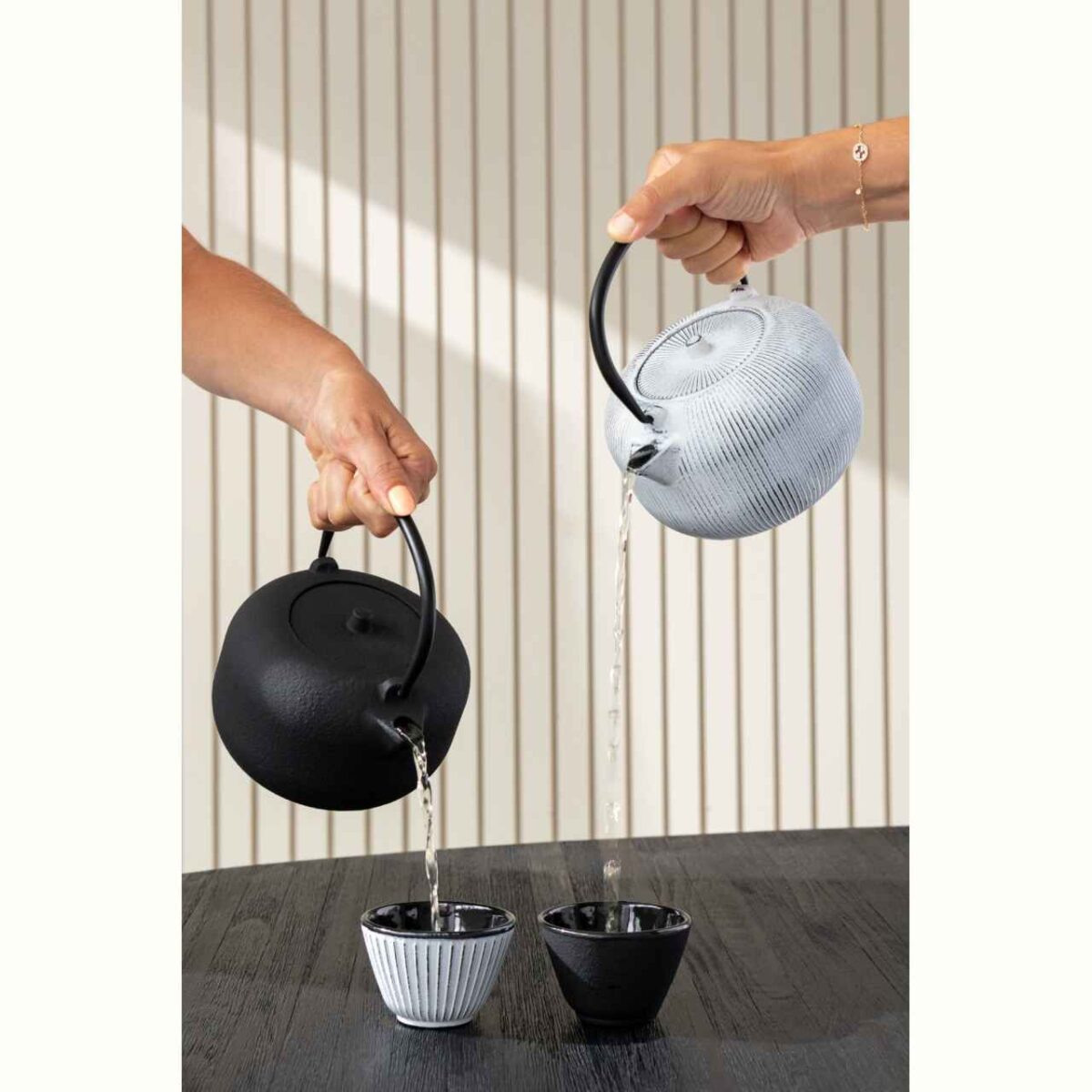 POT μαντεμένη μαύρη τσαγέρα σε 2 σχέδια 16*14*12 - Image 6